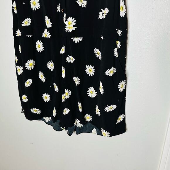 KATE SPADE Women's Black & White Daisy Dot Floral Button Front Romper Size 8 - Picture 6 of 10
